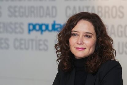 La presidenta de la Comunidad de Madrid, Isabel Díaz Ayuso, durante la reunión del Comité Ejecutivo Nacional del PP.