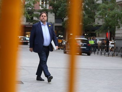 Arribada d'Oriol Junqueras a l'Audiència Nacional el 2 de novembre.