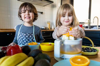 El yogur con probióticos, que favorece la microbiota (bacterias del intestino) y la fruta, rica en antioxidantes, son perfectos para los niños. 