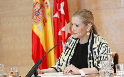 Cristina Cifuentes en rueda de prensa posterior al Consejo de Gobierno.