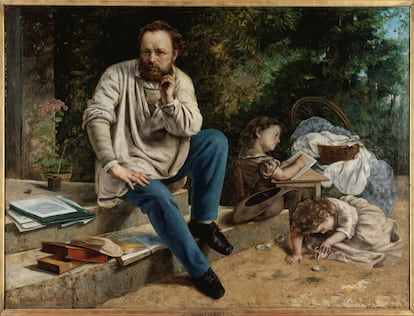 'Retrato de Proudhon y sus hijos' (1865), de Gustave Courbet.