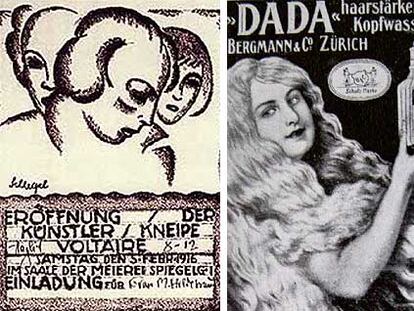 Dos carteles del antiguo Cabaret Voltaire.