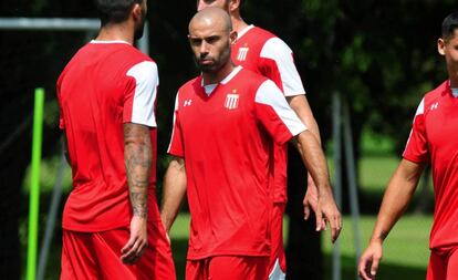 Javier Mascherano, durante un entrenamiento con Estudiantes de La Plata.