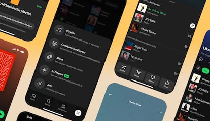 Pantallas de móviles con la aplicación Spotify