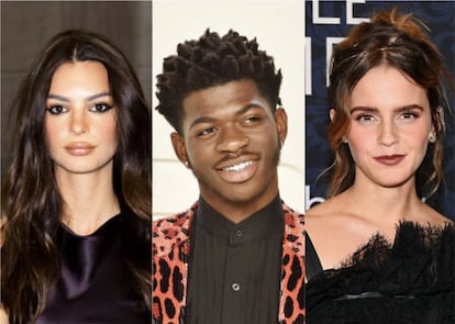 Emily Ratajkowski, Lil Nas X y Emma Watson,