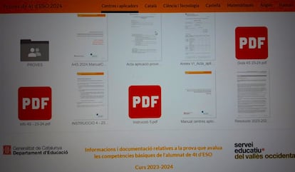 Imagen del portal de la Generalitat que da acceso a las pruebas.