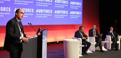 Ferrán Rodríguez, presidente del ICJCE, durante la clausura del Congreso de Auditores.