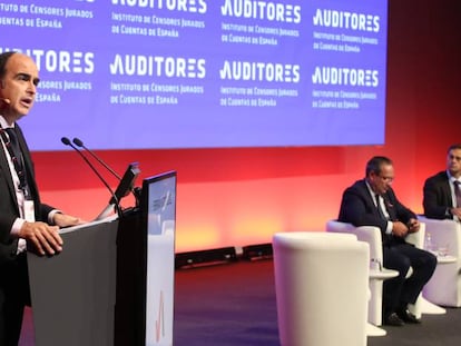 Ferrán Rodríguez, presidente del ICJCE, durante la clausura del Congreso de Auditores.