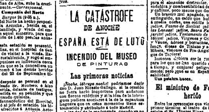 Artículo de Mariano de Cavia sobre el Museo del Prado, en la hemeroteca de 'El Liberal'.