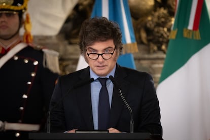 Javier Milei, durante una conferencia de prensa en Buenos Aires.