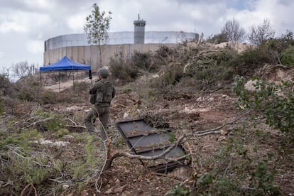 An Israeli soldier near the entrance to a tunnel close to a UNIFIL observation post in Naqoura (southern Lebanon), in a photograph released on Sunday and reviewed by the Israeli military censorship.