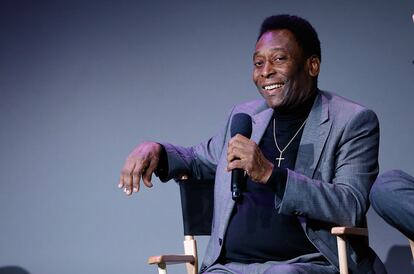 Pelé, durante un evento en Nueva York en abril de 2014.