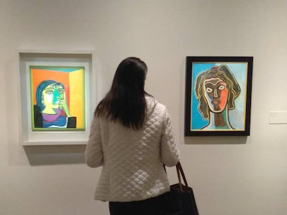 'Retrato de Dora Maar', de Picasso y 'Habia II', de Picabia (a la derecha), dos de las obras enfrentadas de la exposición de la Fundación Mapfre. 
