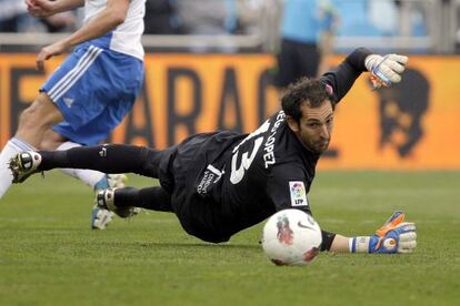 Diego López, durante el partido ante el Zaragoza. 