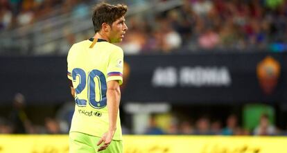 Sergi Roberto, durante el duelo ante la Roma.