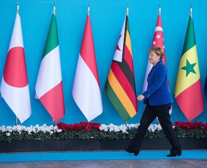 La canciller de Alemania, Angela Merkel, a su llegada a la cumbre del G20.