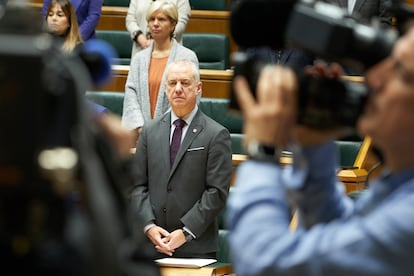 El lehendakari, Iñigo Urkullu, durante un acto en el Parlamento vasco en una imagen de archivo de noviembre de 2023.