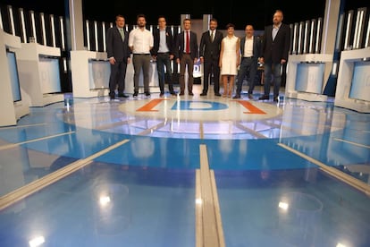 Imagen del debate a 7 celebrado el lunes en RTVE.