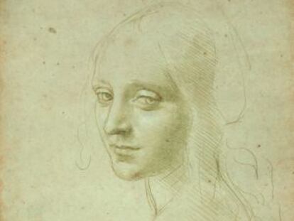 Estudio de Da Vinci para el ángel de 'La Virgen de las rocas'.