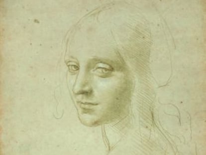 Estudio de Da Vinci para el ángel de 'La Virgen de las rocas'.