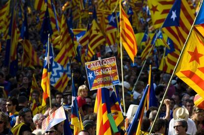 Partidarios de la independencia de Catalu&ntilde;a, el pasado 11 de septiembre
