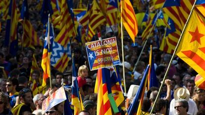 Partidarios de la independencia de Catalu&ntilde;a, el pasado 11 de septiembre