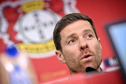 Xabi Alonso durante la conferencia de prensa.