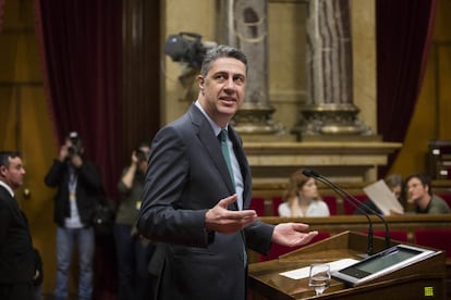 Xavier Garcia Albiol interviene durante el pleno.