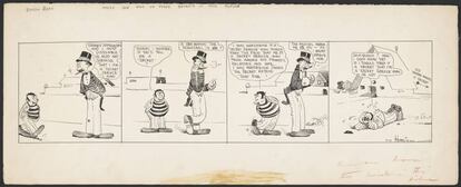 Además de 'Krazy Kat', la exposición abarca otras tiras cómicas de George Herriman, como 'Baron Bean', en la imagen.