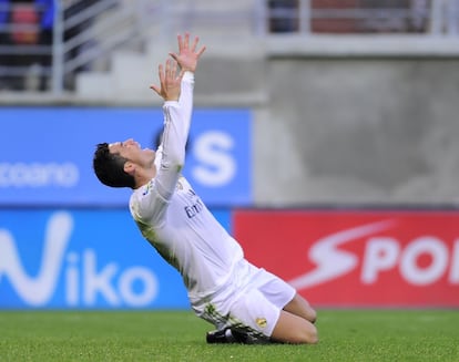 Ronaldo se lamenta tras una ocasión fallida.