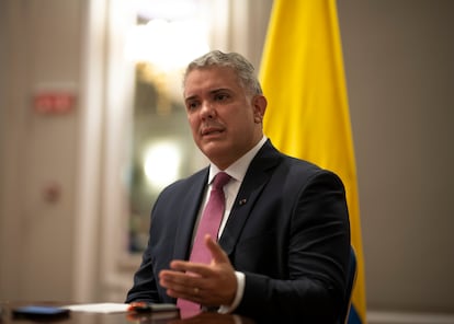 Iván Duque, este miércoles en el Hotel Ritz de Madrid.