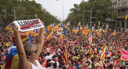 La manifestación de la Diada en Barcelona.