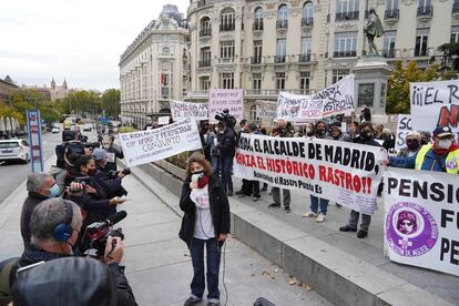 Manifestación de vendedores del Rastro el miércoles ante el Congreso de los Diputados.