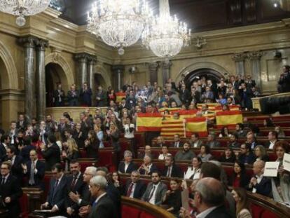 El Parlamento catal&aacute;n tras aprobar la resoluci&oacute;n independentista el 9 de noviembre.