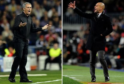 Jos&eacute; Mourinho and Pep Guardiola in a combination image. 