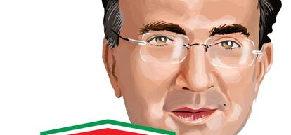 Caricatura de Sergio Marchionne, consejero delegado de Fiat Chrysler Automobiles y Ferrari.