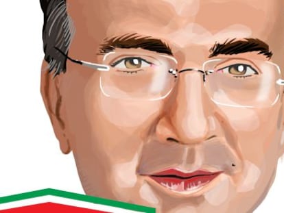 Caricatura de Sergio Marchionne, consejero delegado de Fiat Chrysler Automobiles y Ferrari.