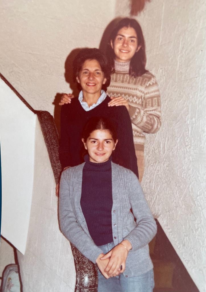 Clara Puchet, Emilia Anyul y Ana Puchet, en Ciudad de México, en 1976.