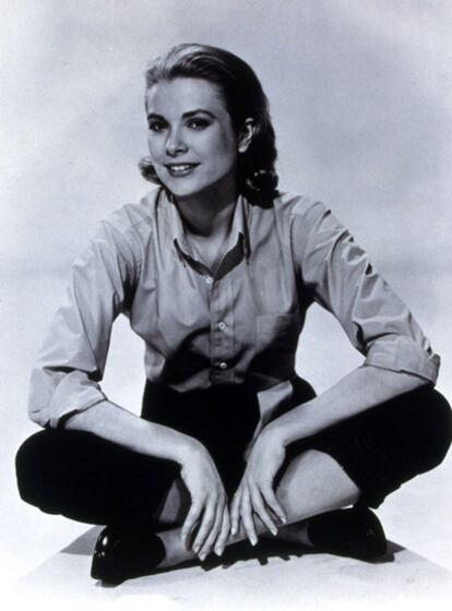 Grace Kelly, durante el rodaje de La ventana indiscreta.