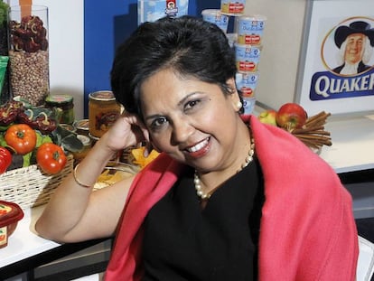 Indra K. Nooyi, presidenta da PepsiCo, em Barcelona.