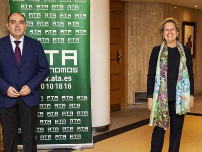 Lorenzo Amor, presidente de ATA; Pilar González de Frutos, presidenta de Unespa; y Ángel Martínez-Aldama , presidente de Inverco.