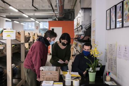 Socios del nuevo super Food Cop Bcn, en Barcelona.