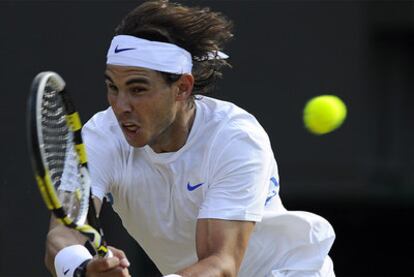 Rafael Nadal, durante su partido del miércoles contra el estadounidense Mardy Fish.