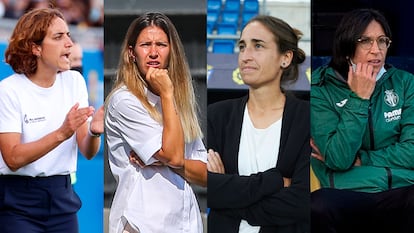 De izquierda a derecha: Natalia Arroyo (Real Sociedad), Andrea Esteban (Valencia), Iraia Iturregi (Athletic) y  Sara Monforte (Villarreal).