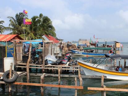 Vista del muelle de Gardi Sugdub, en la comarca panameña de Guna Yala.