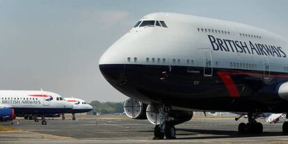 Aviones de British Airways en el aeropuerto de Bournemouth.