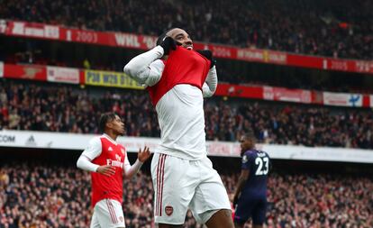 Lacazette, del Arsenal, en el partido contra el West Ham el pasado fin de semana.