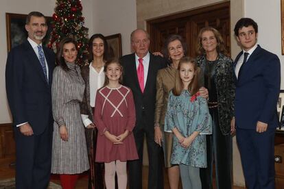 Almuerzo familiar en el Palacio de La Zarzuela con motivo del 80 aniversario de Su Majestad el Rey Don Juan Carlos el pasado 5 de enero.