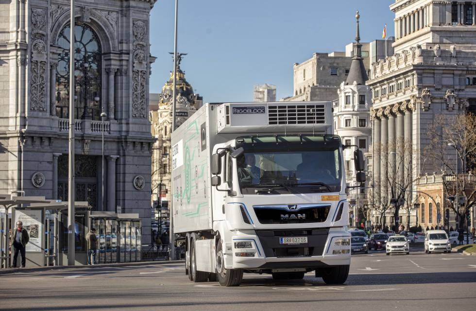 Camión eléctrico de MAN en Madrid.