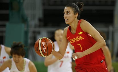 Alba Torrens, en el España-China.